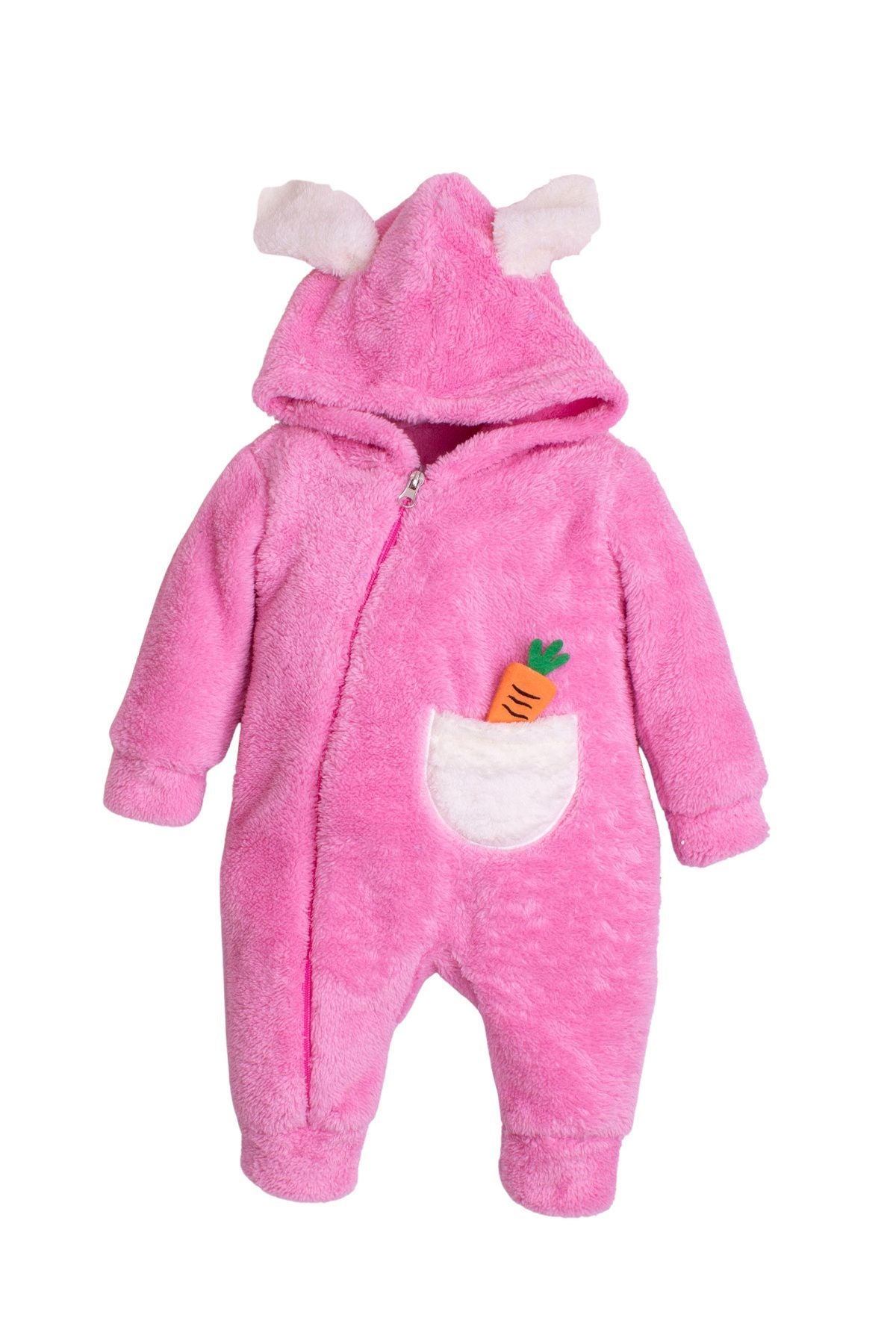 mutlu tavşan Unisex Fermuarlı Kışlık Bebek Uyku Tulumu bebek Tulumu bebek Kostümü